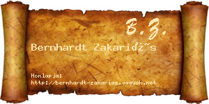 Bernhardt Zakariás névjegykártya